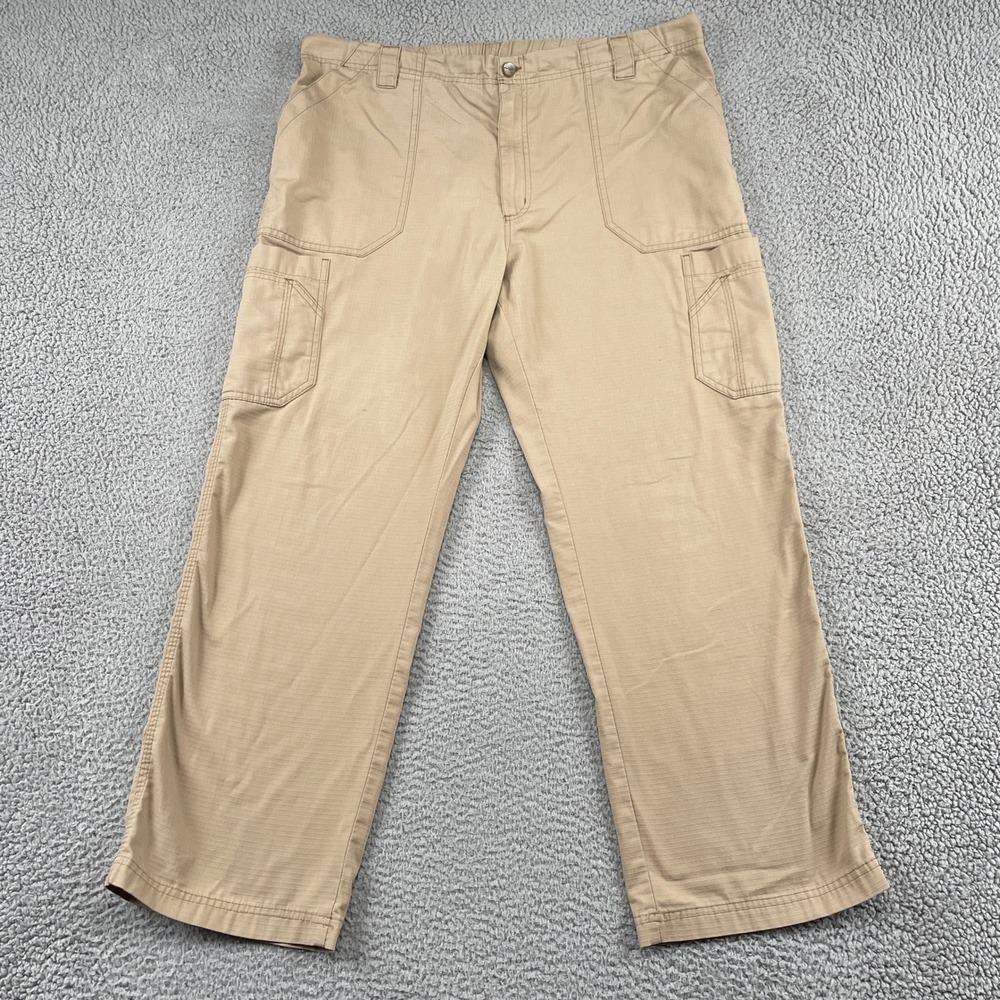 Carhartt Cargo Pants Mens 36 Tan Ripstop Workwear Straight Leg Outdoor Utility